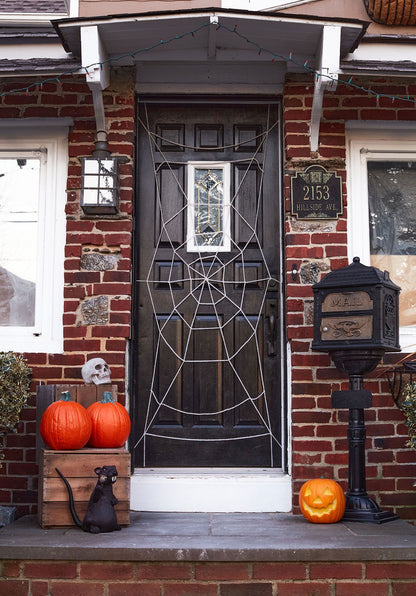 7 Foot Black Spiderweb Door Rope Halloween Decoration
