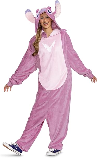 Angel Pink Lilo and Stitch Pajama Jumpsuit Costume Adult Small/Medium