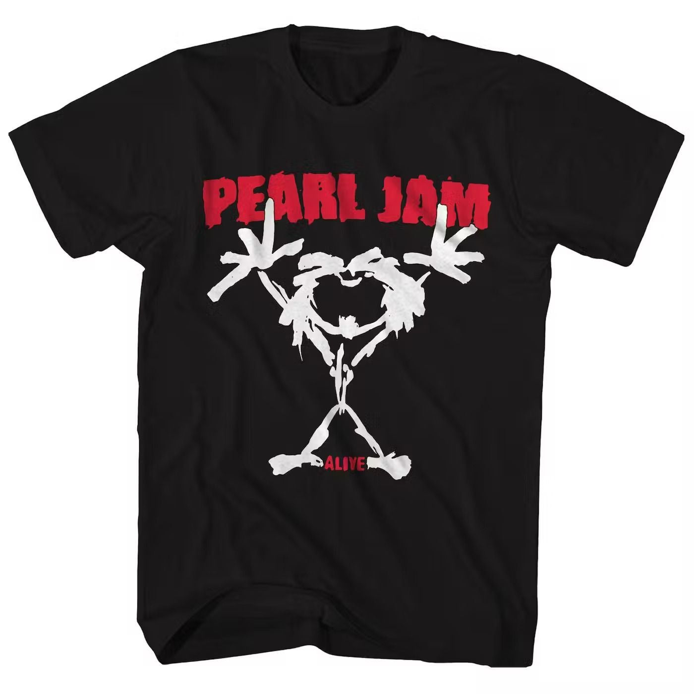 Pearl Jam Alive Stickman Set List Mens T Shirt Black