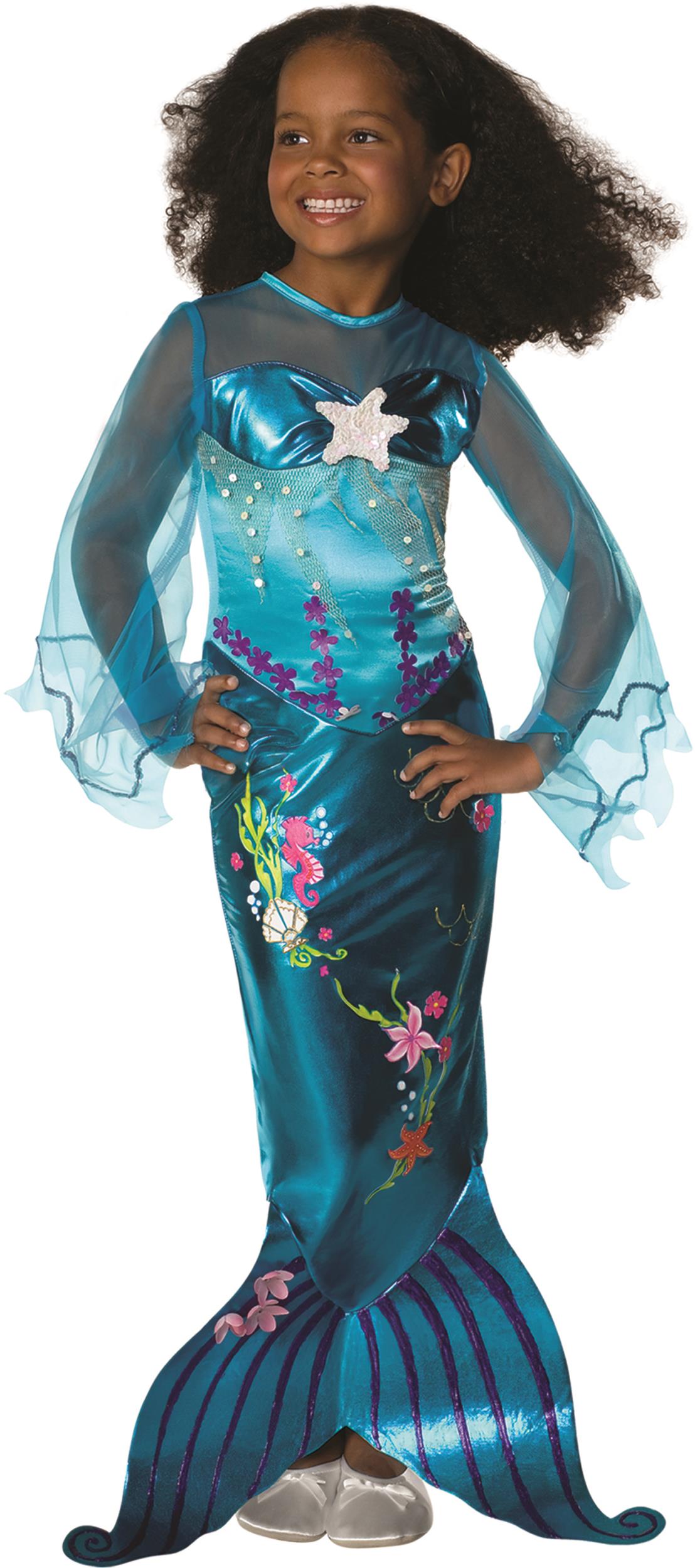 Blue Magical Mermaid Girls Child Costume Size Small 4-6