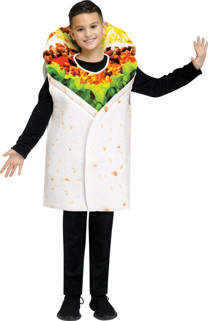 Festive Screen Print Burrito Child Mexican Food Costume