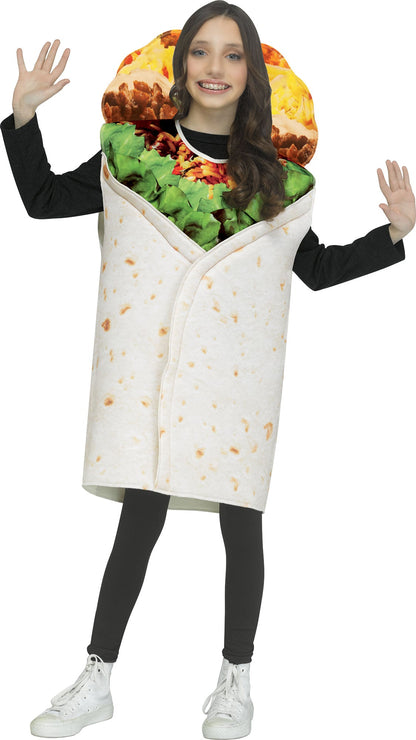 Festive Screen Print Burrito Child Mexican Food Costume