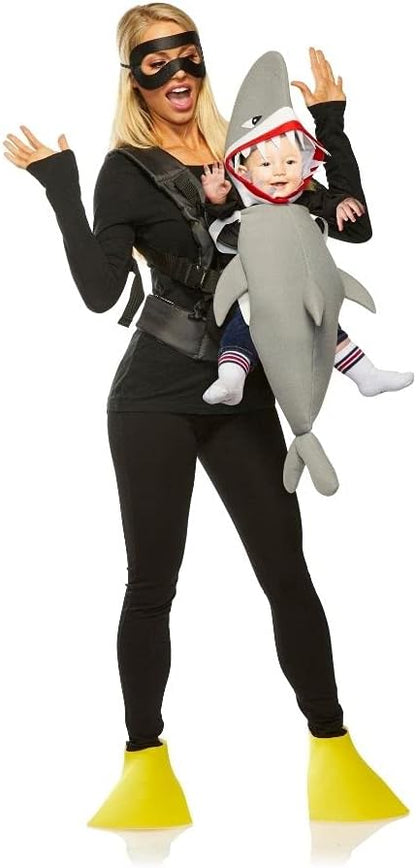 Shark and Scuba Diver Infant and Adult Matching Costume