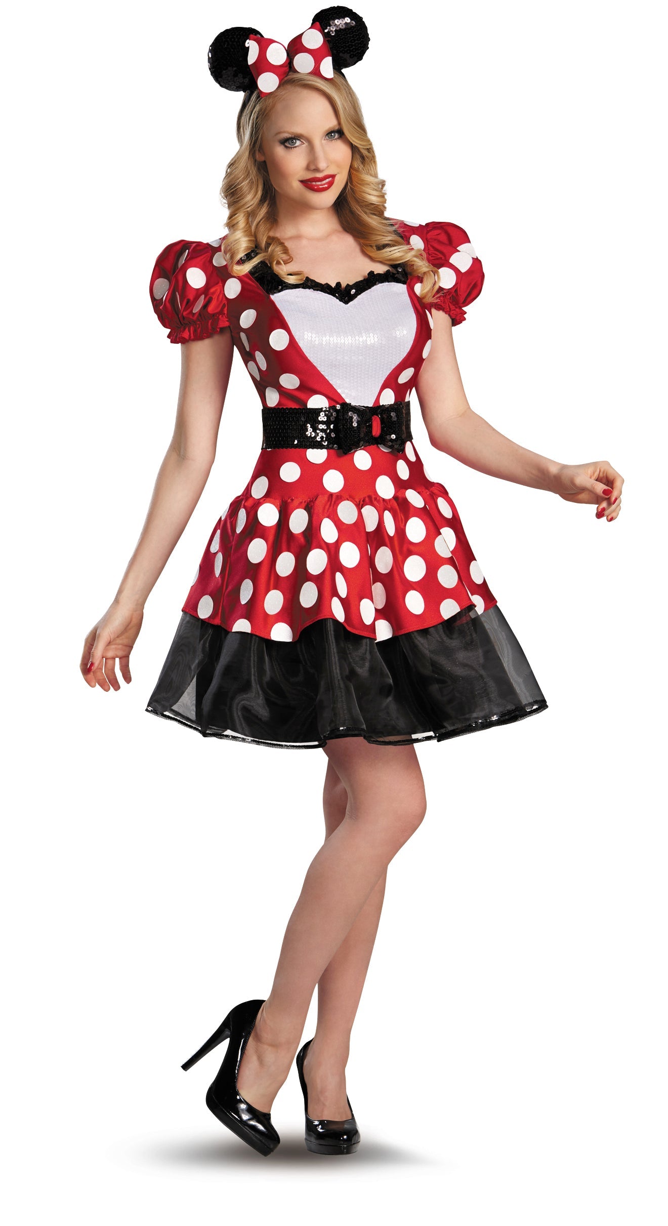 Disney Minnie Mouse Glam Red Classic Costume Dress for Women Medium 8-10