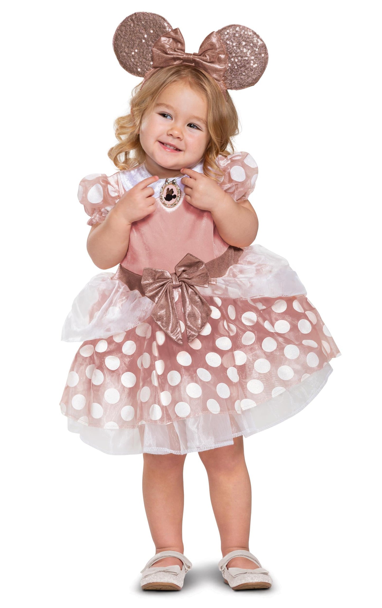 Disney Minnie Mouse Rose Gold Dress Girls Classic Child Costume Toddler 2T