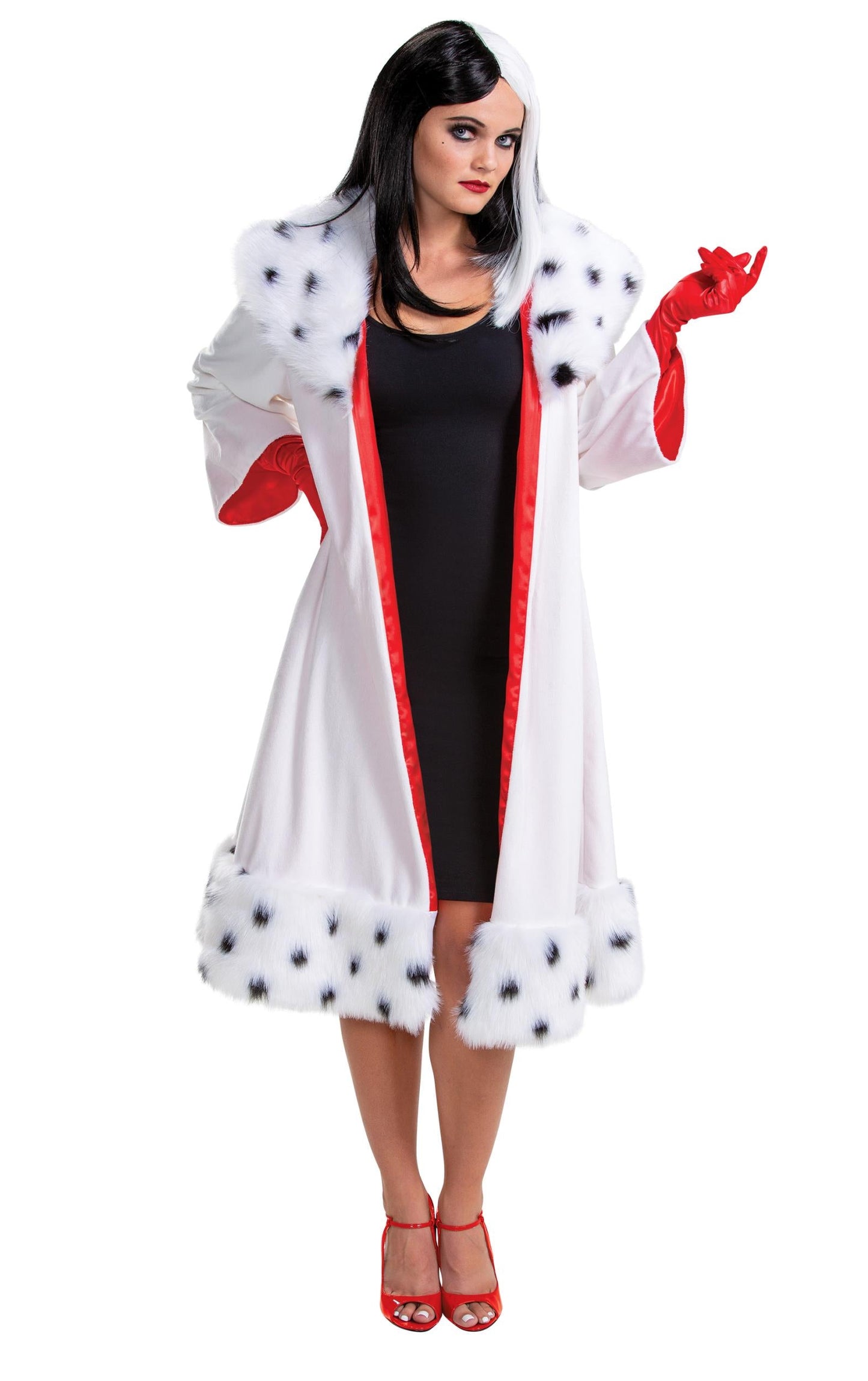 Cruella de Vil Deluxe Coat Costume for Women Small 4-6