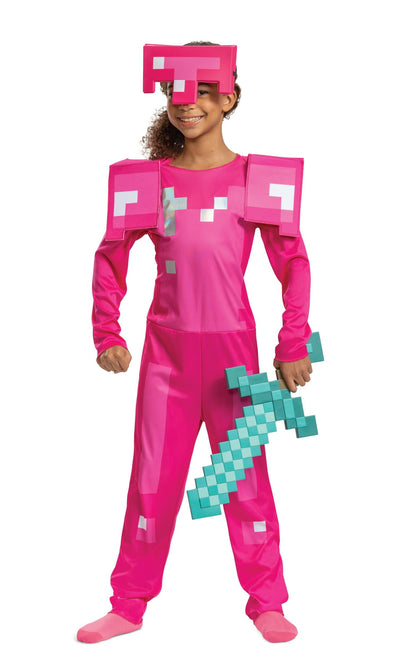 Pink Armor Minecraft Child Costume Medium 7-8