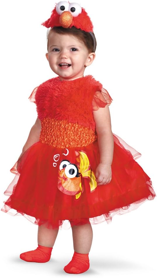 Frilly Elmo Sesame Street Dress Red Girls Deluxe Toddler Costume