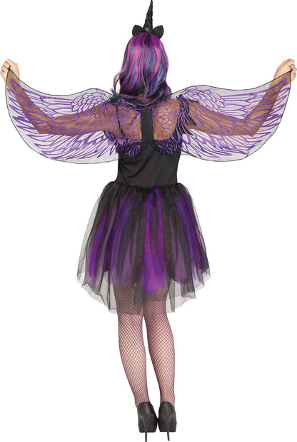 Moonlight Unicorn Gothic Fairy Dress Purple Adult Costume S/M 2-8