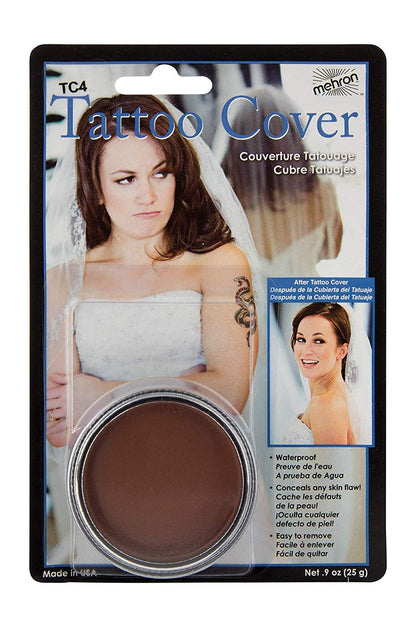 Mehron TC4 Tattoo Cover Up Medium Dark Color Professional Makeup Flaw Concealer