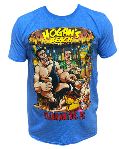 Hulk Hogan's Beach House Andre The Giant Bar Mens T Shirt Blue