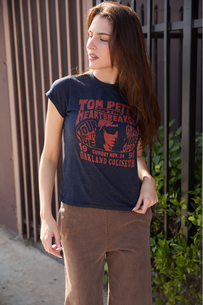 Tom Petty Oakland Coliseum Tee Womens T Shirt Navy Blue
