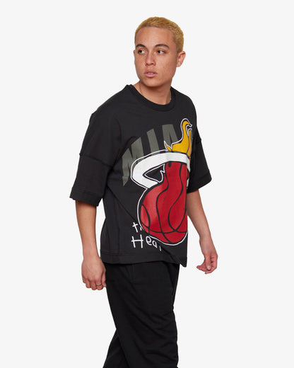 B2SS Miami Heat NBA Tee Mens T Shirt Black