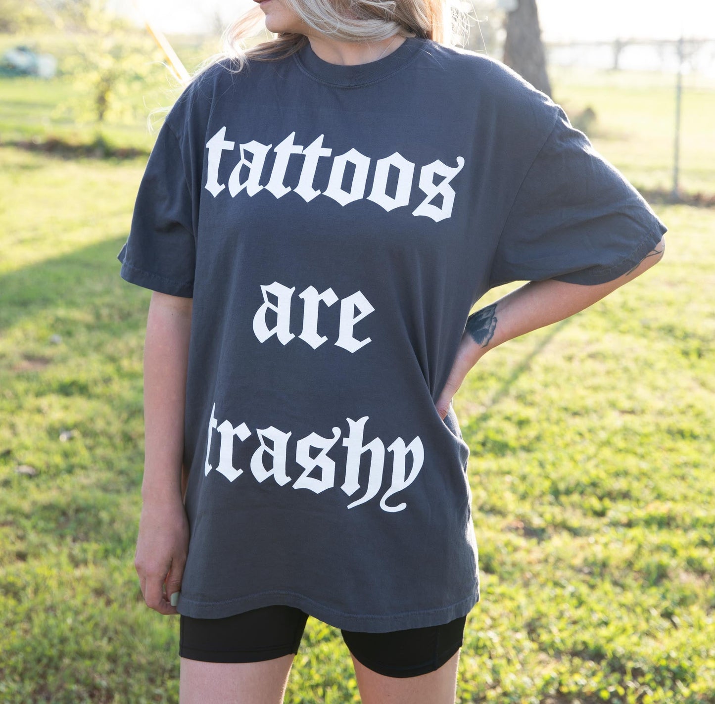 Tattoos are Trashy So Is Your Mom Graphic Tee Womens T Shirt