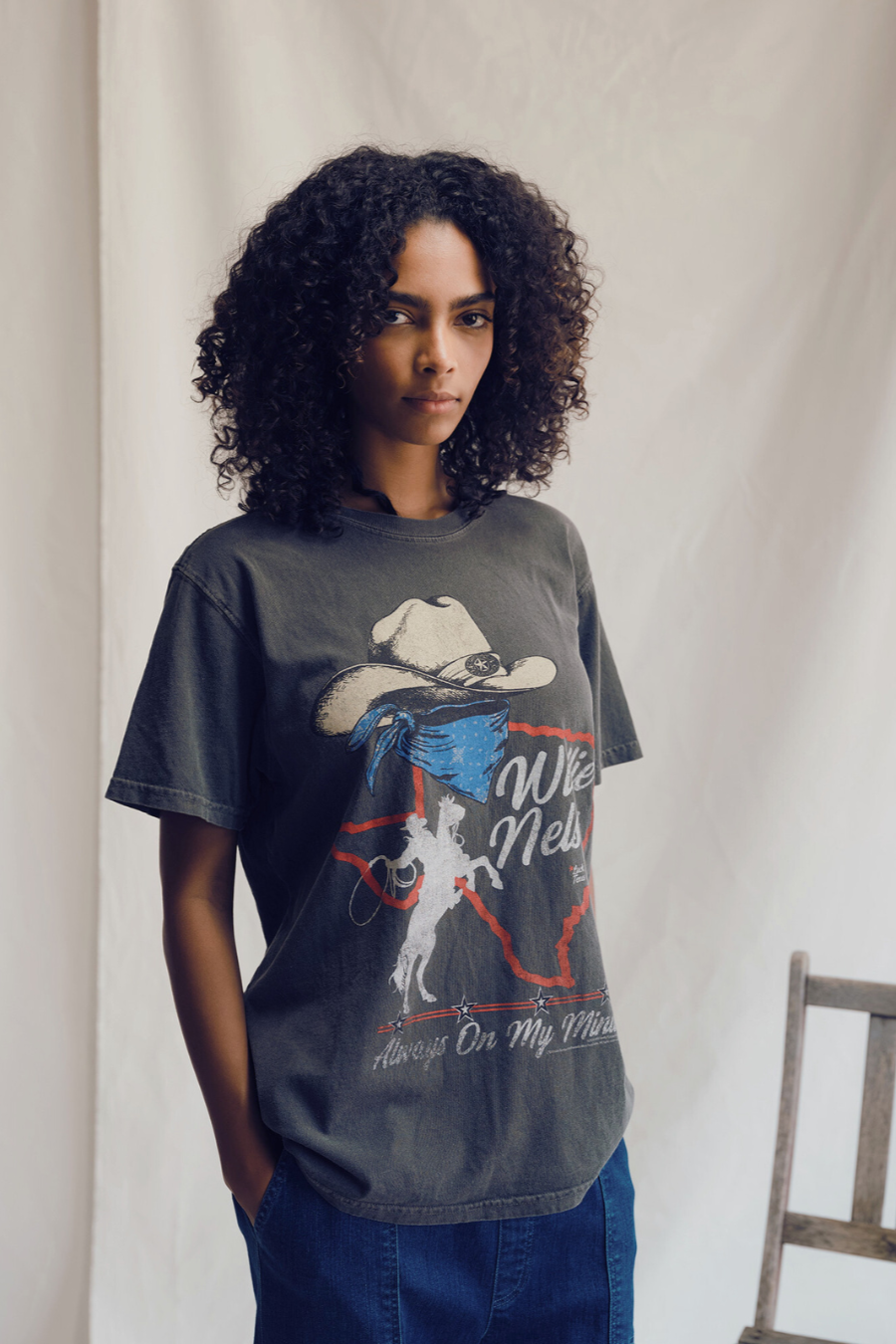 Willie Nelson Always On My Mind Tee Womens T Shirt Vintage Black