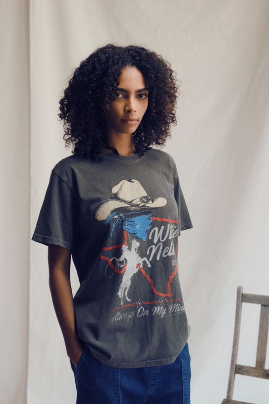 Willie Nelson Always On My Mind Tee Womens T Shirt Vintage Black