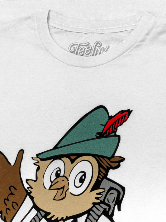 Woodsy Owl Give a Hoot Don't Pollute on Recycled Mens T Shirt White
