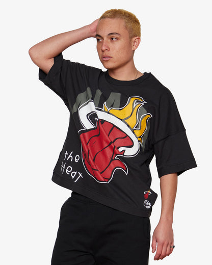 B2SS Miami Heat NBA Tee Mens T Shirt Black