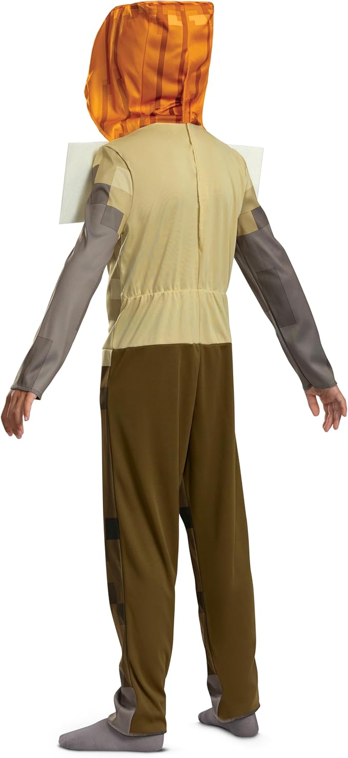 Minecraft Husk Jack O'lantern Costume, Official Minecraft Boys Hooded Jumpsuit