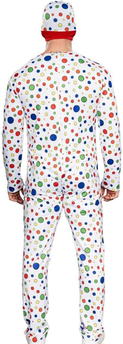 Polka-Dot Man Cosplay Halloween Cosplay Costume Jumpsuit and Mask Hat Set