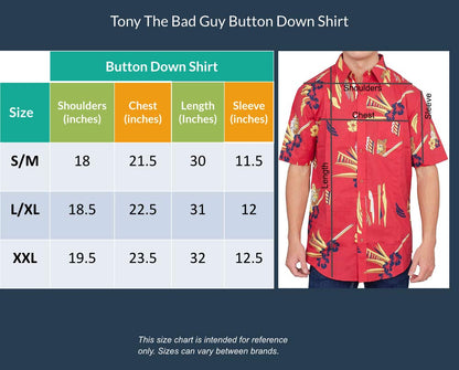Scarface Tony Montana Hawaiian Adult Costume Button Up Shirt