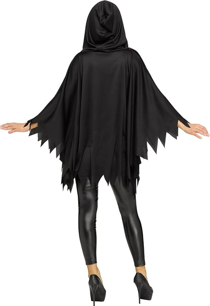 Glittering Ghost Face Adult Poncho