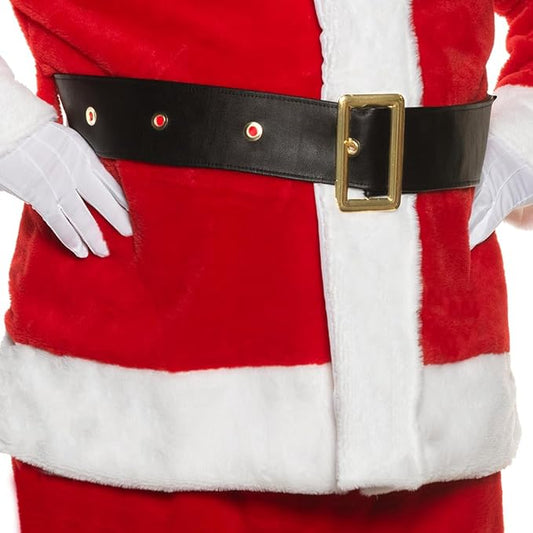 Adult Red and White Deluxe Plush Santa Claus Suit Men's Costume