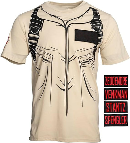 Ghostbusters Costume T Shirt with Four Interchangeable Name Patches