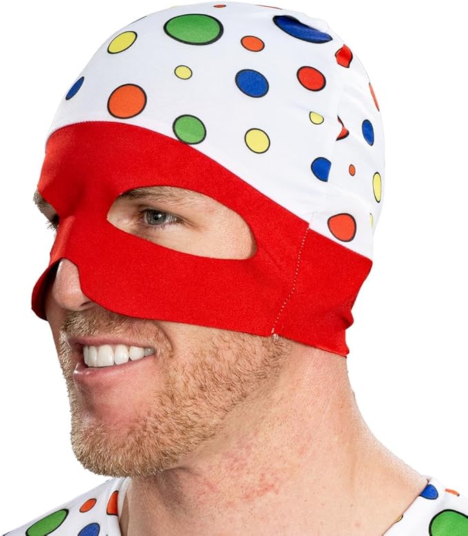 Polka-Dot Man Cosplay Halloween Cosplay Costume Jumpsuit and Mask Hat Set