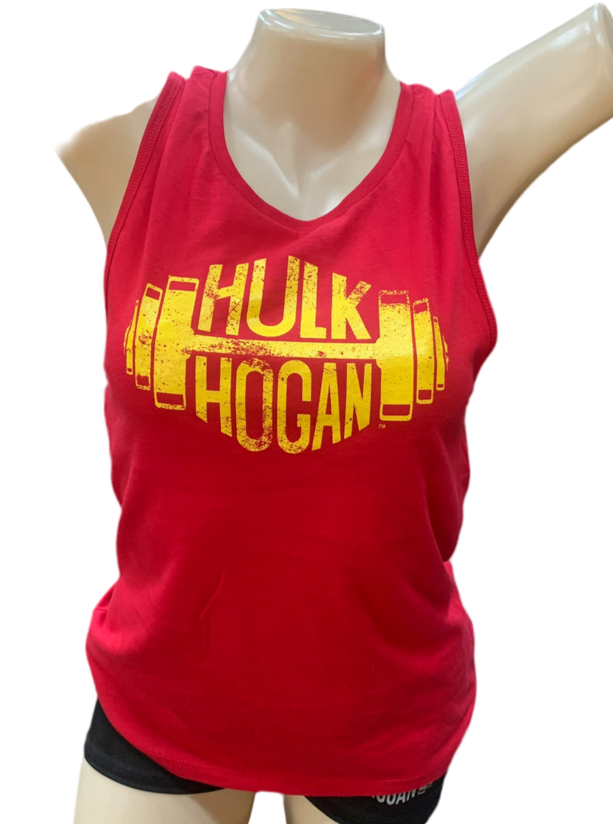 Hulk Hogan Red Dumbbell Relaxed Fit Womens Tank Top Shirt Red
