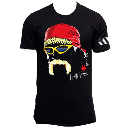 Hulk Hogan Mustache Mens T Shirt Black