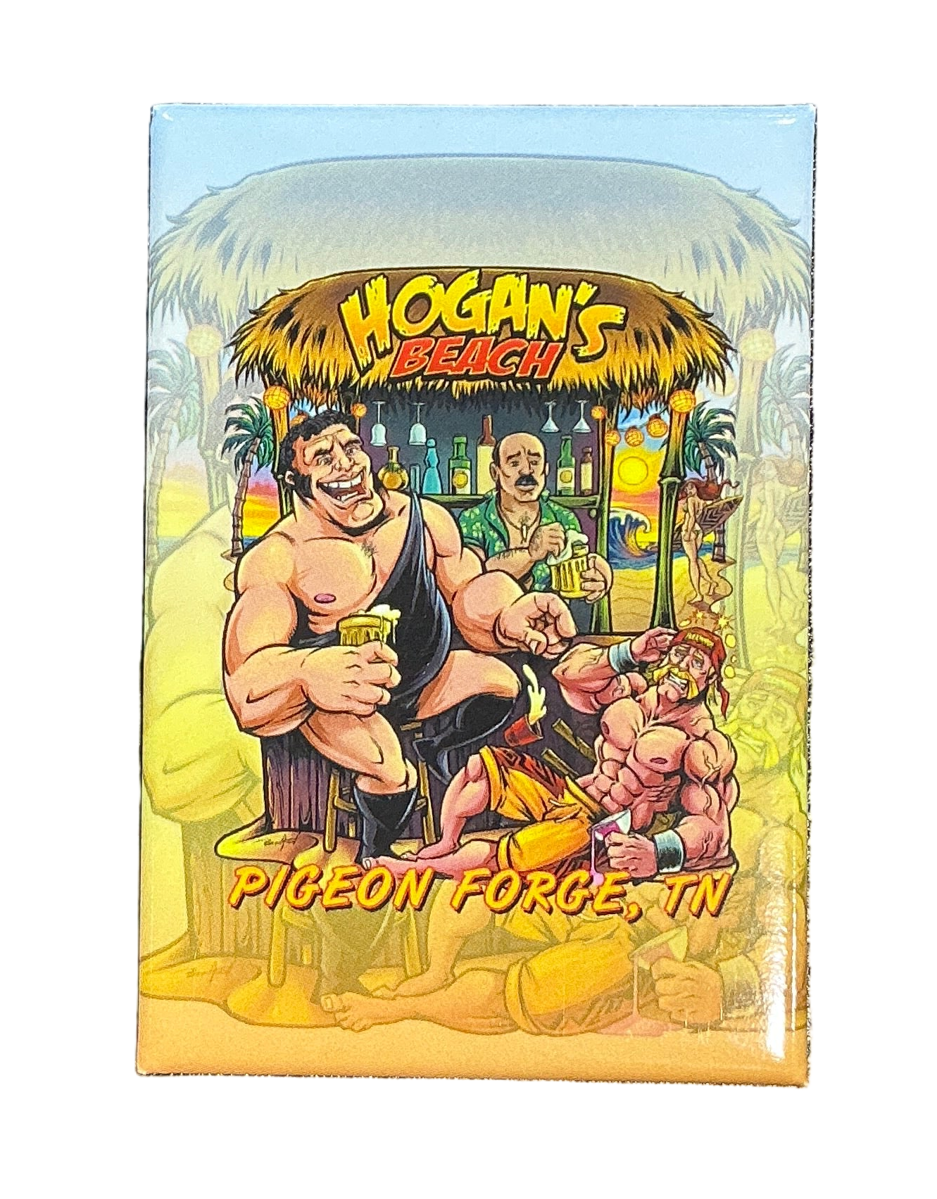 Hulk Hogan Andre The Giant Hogan's Beach Bar Flat Magnet Matte