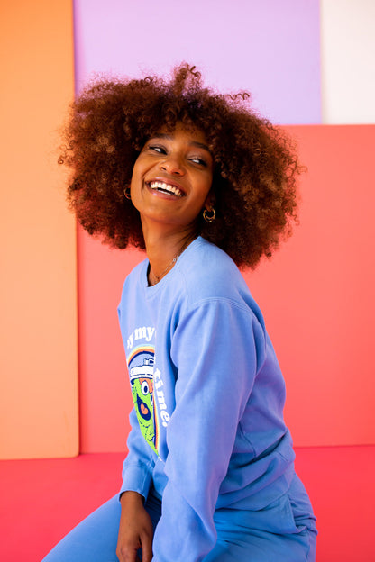 Anti-Social Oscar The Grouch Womens Sweatshirt Blue
