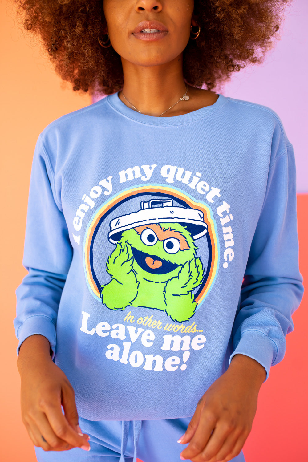 Anti-Social Oscar The Grouch Womens Sweatshirt Blue
