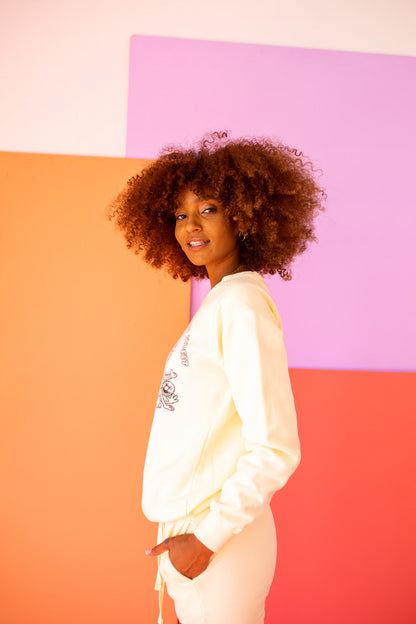 Peace Love and Sesame Street Womens Crewneck Sweatshirt Ivory
