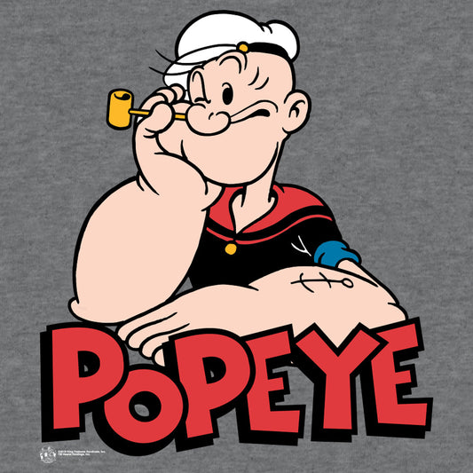 Retro Popeye Mens T Shirt Graphite Gray Heather