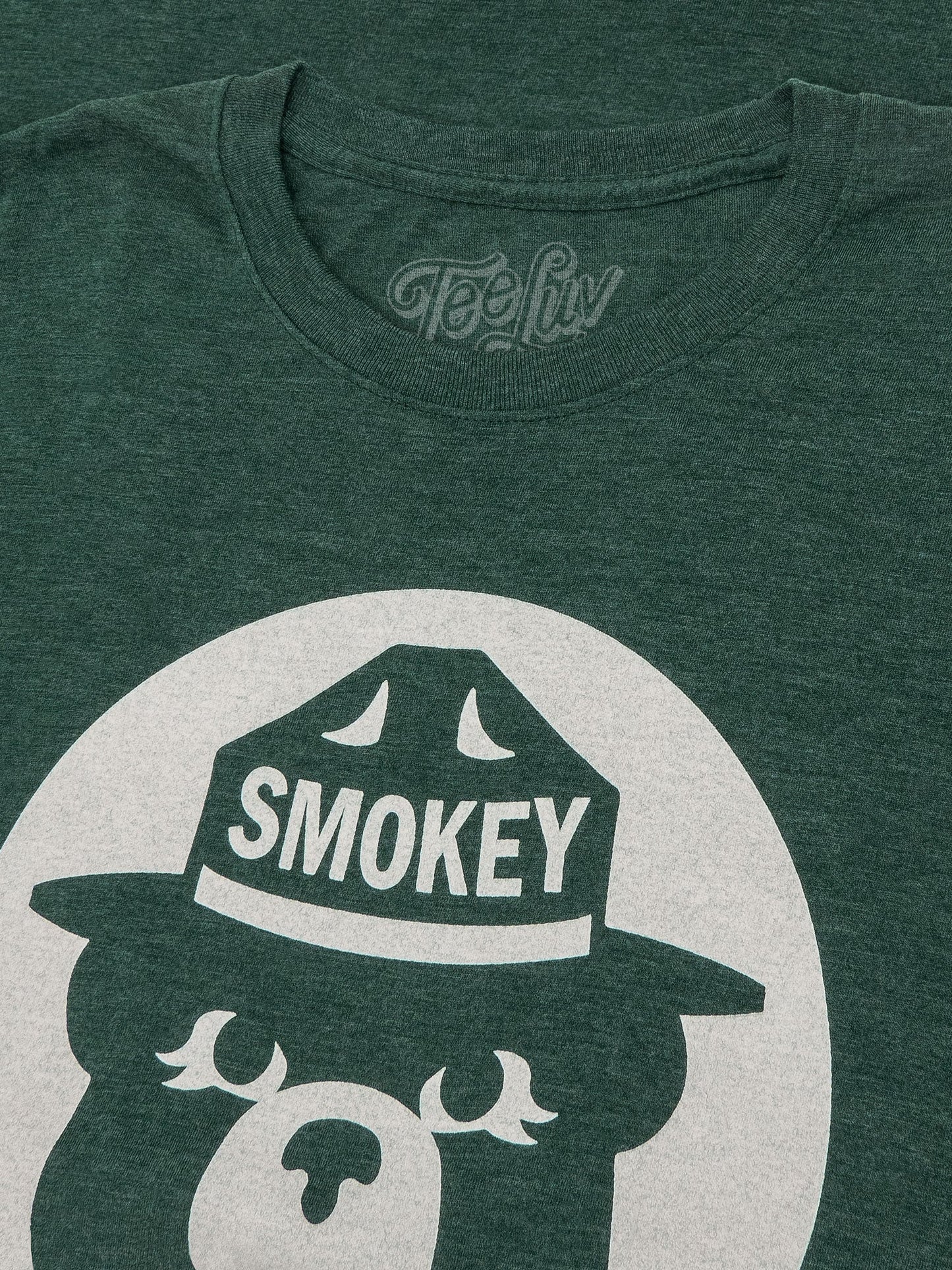 Smokey Bear Shirt Retro Mascot Mens T Shirt Forest Green
