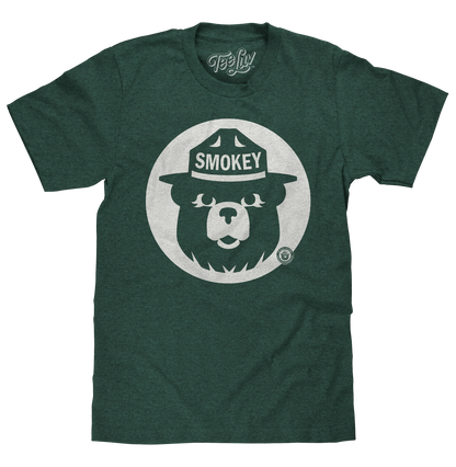 Smokey Bear Shirt Retro Mascot Mens T Shirt Forest Green