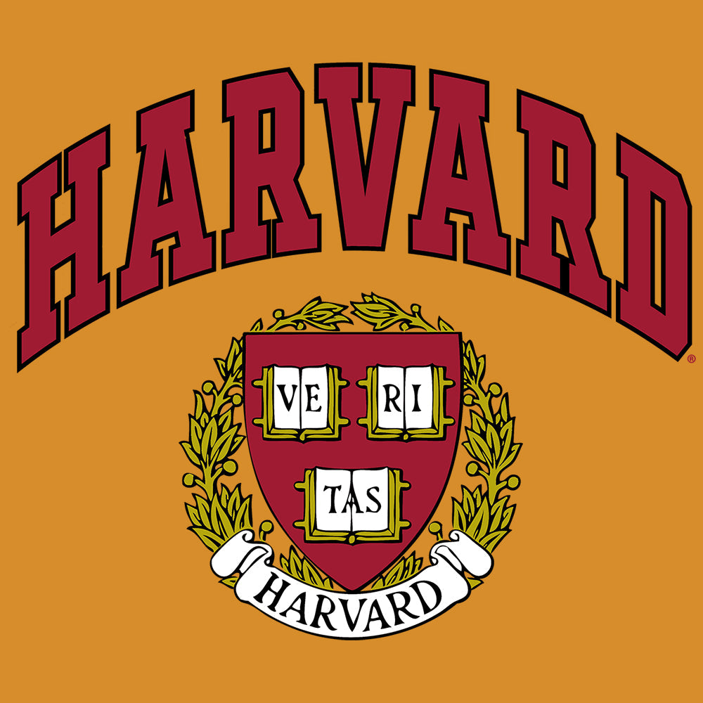 Harvard Veritas Shield College Mens T Shirt Mustard Yellow