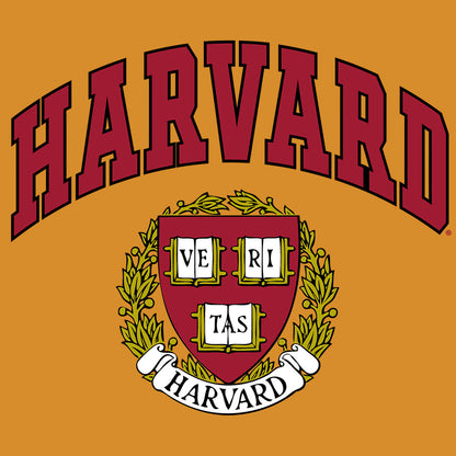 Harvard Veritas Shield College Mens T Shirt Mustard Yellow