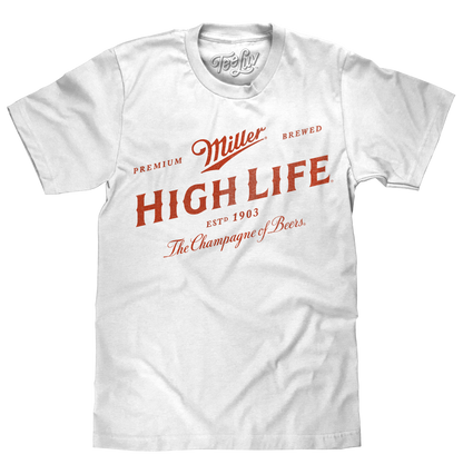 Miller High Life Beer Mens T Shirt White