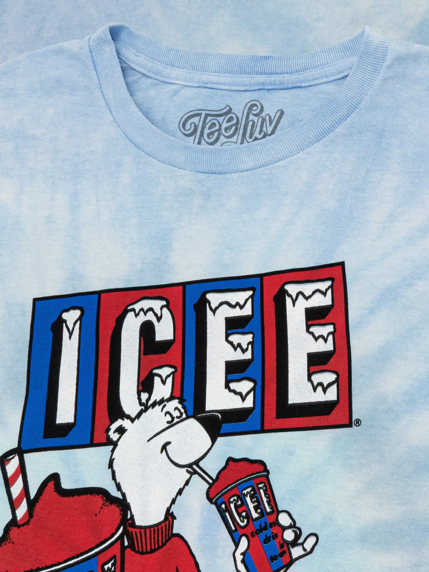 ICEE Polar Bear Tie Dye Mens T Shirt Blue and Purple Tie Dye