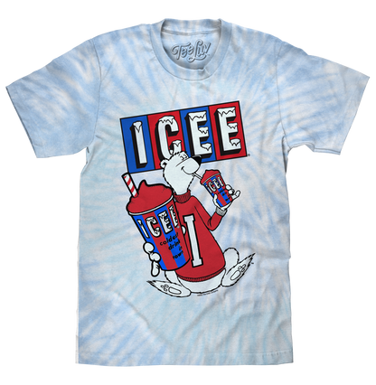 ICEE Polar Bear Tie Dye Mens T Shirt Blue and Purple Tie Dye