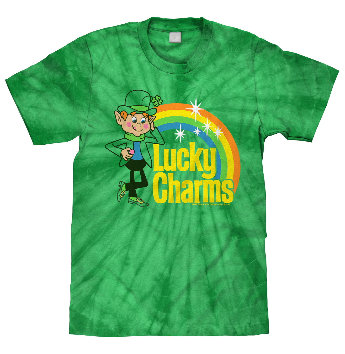 Lucky Charms Mens Tie Dye T Shirt Kelly Green Tie Dye