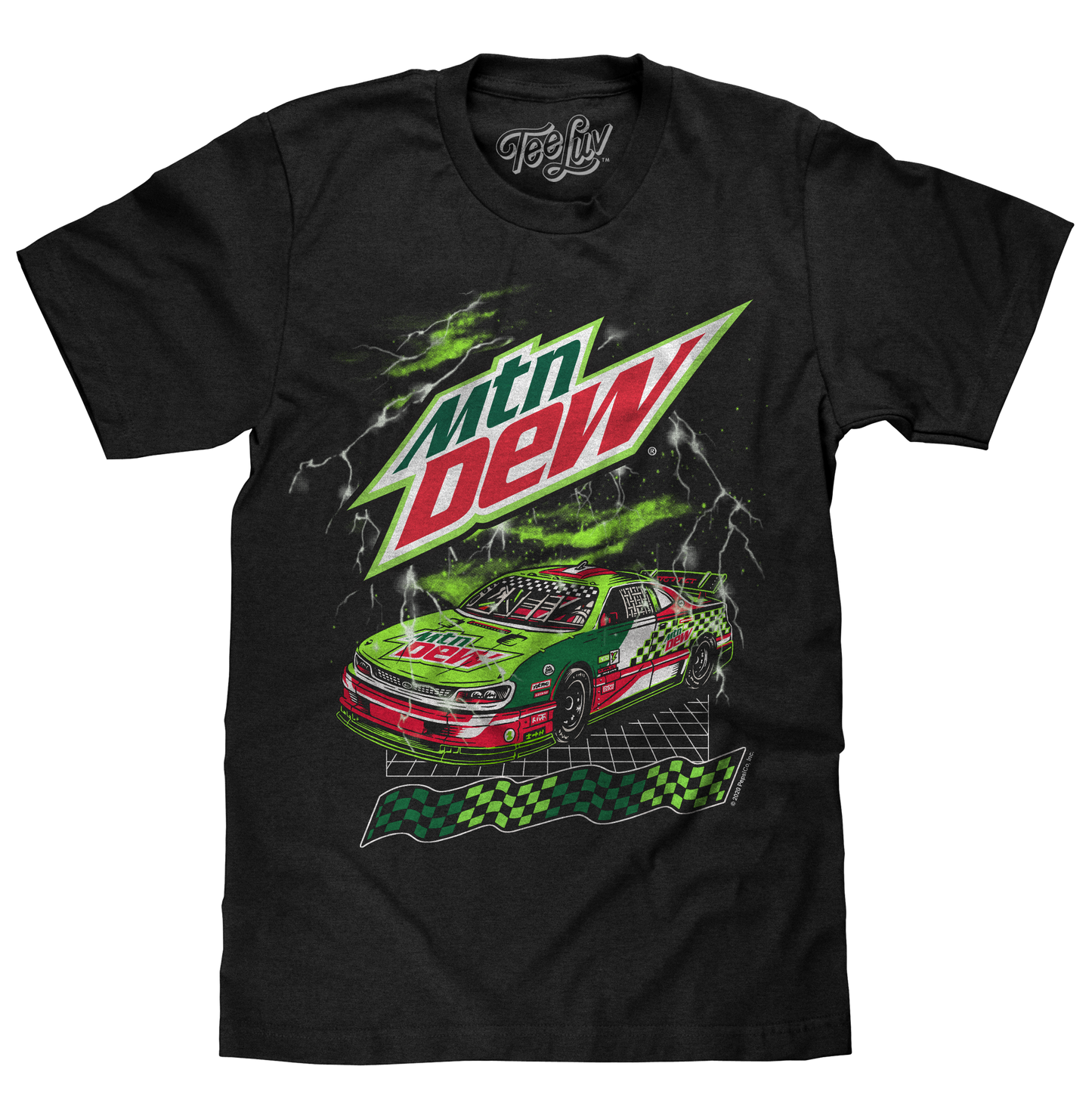 Mountain Dew Racecar Mens T Shirt Black