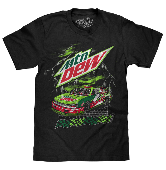 Mountain Dew Racecar Mens T Shirt Black