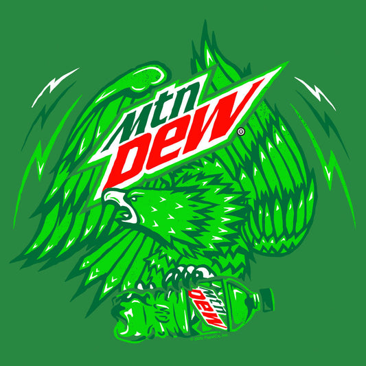 Mountain Dew Eagle Mens T Shirt Green