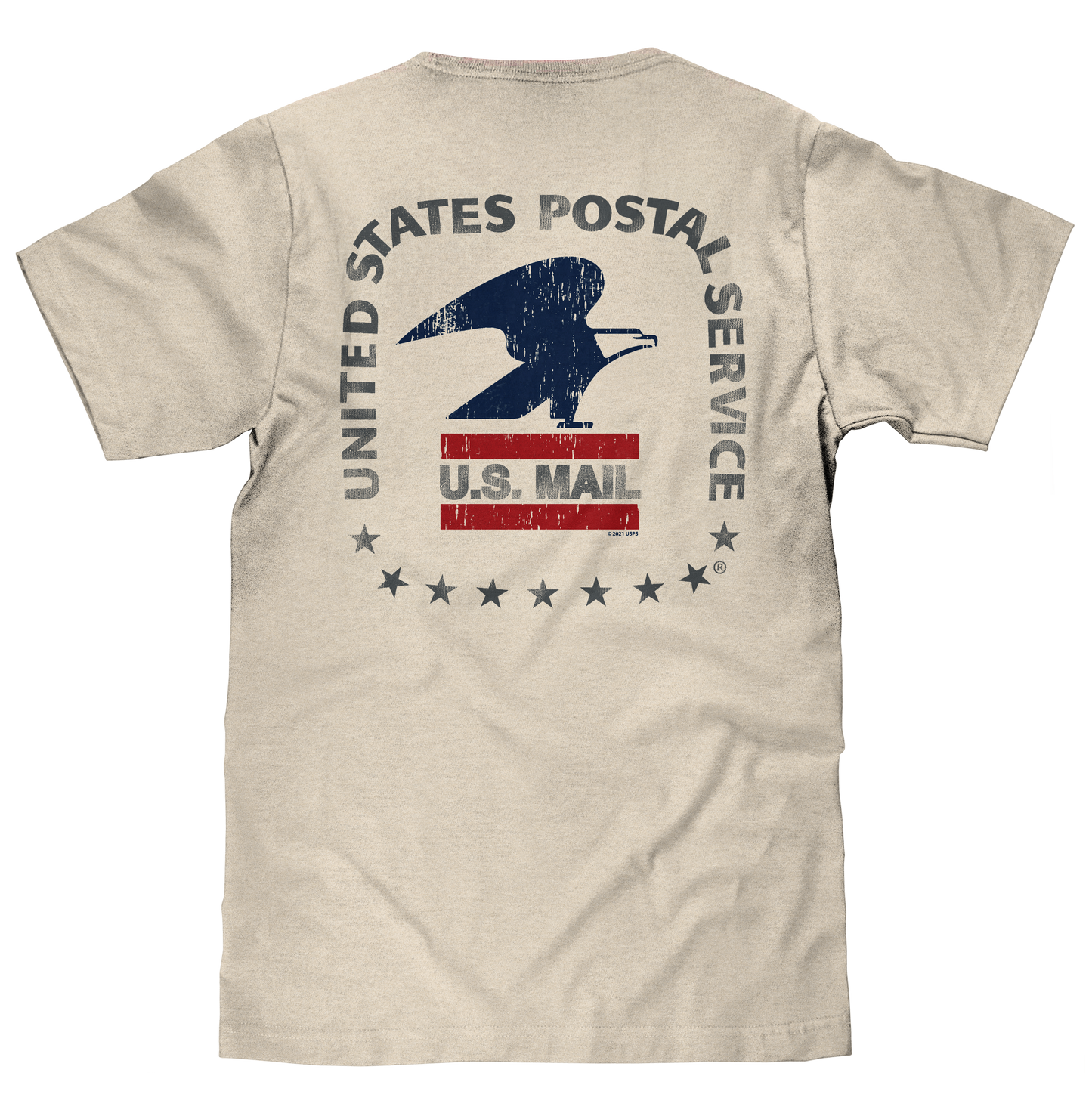 USPS United States Postal Service Mail Eagle Mens T Shirt Cream