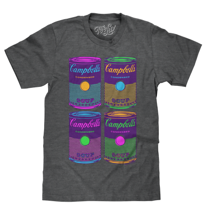 Campbell's Soup Can Pop Art Mens T Shirt- Charcoal Gray