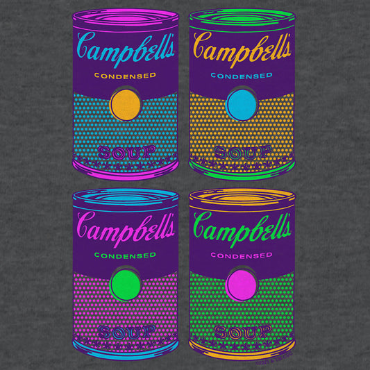 Campbell's Soup Can Pop Art Mens T Shirt- Charcoal Gray